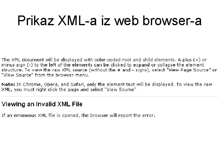 Prikaz XML-a iz web browser-a 