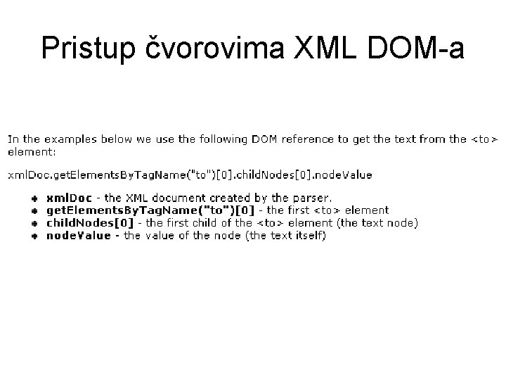Pristup čvorovima XML DOM-a 
