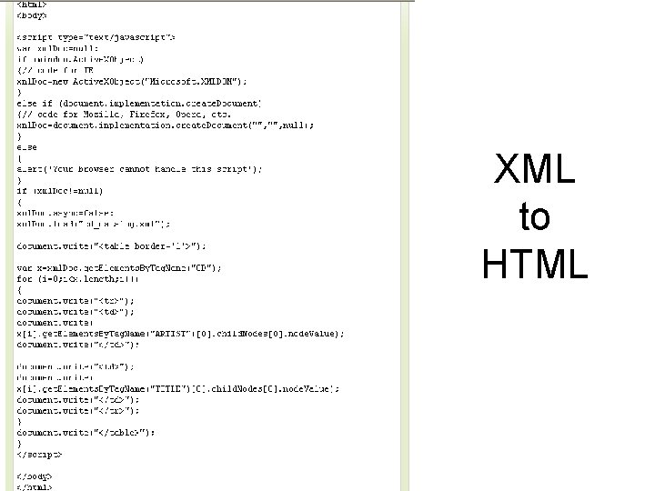 XML to HTML 