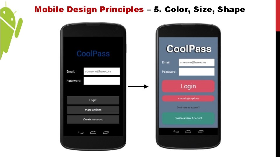 Mobile Design Principles – 5. Color, Size, Shape 