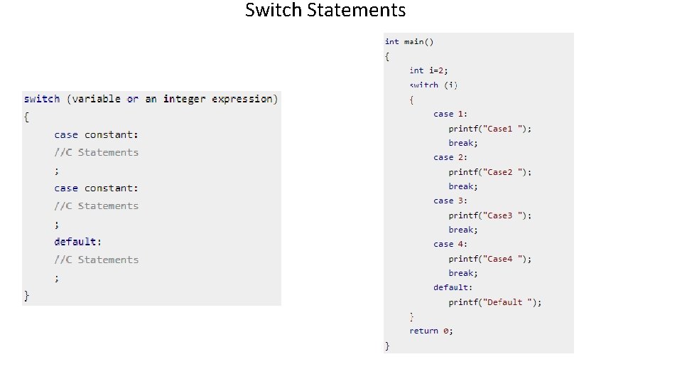 Switch Statements 