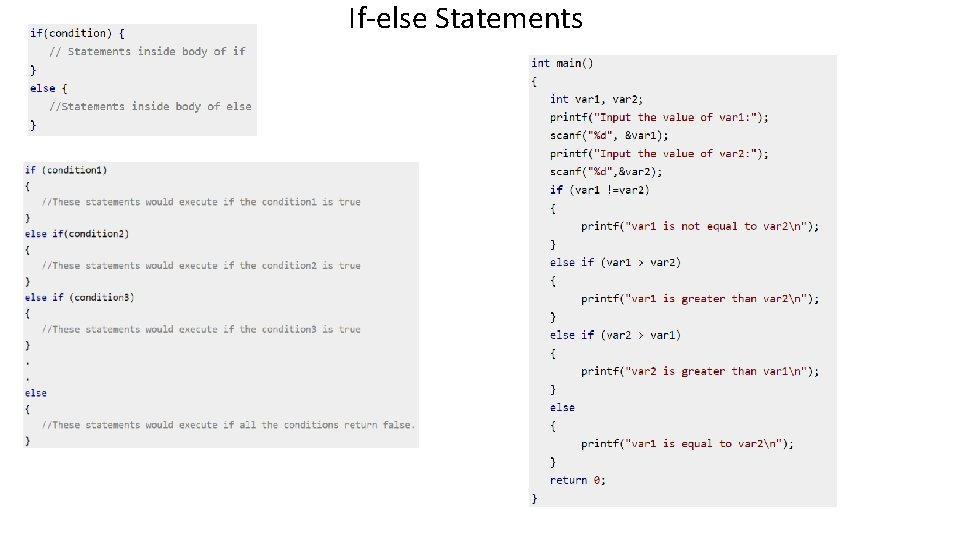 If-else Statements 
