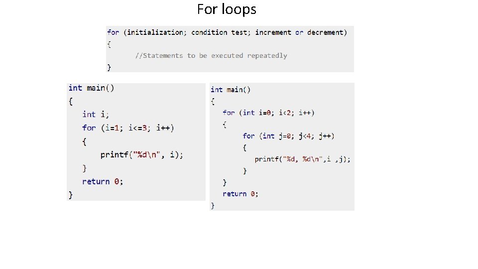 For loops 