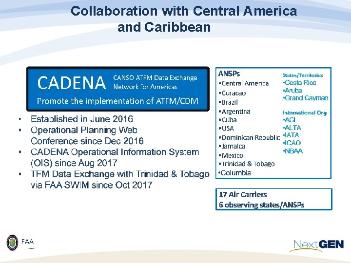 Collaboration with Central America and Caribbean FAA 