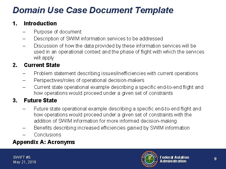 Domain Use Case Document Template 1. Introduction – – – 2. Current State –