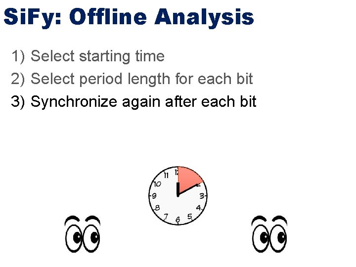 Si. Fy: Offline Analysis 1) Select starting time 2) Select period length for each