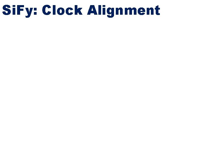 Si. Fy: Clock Alignment 