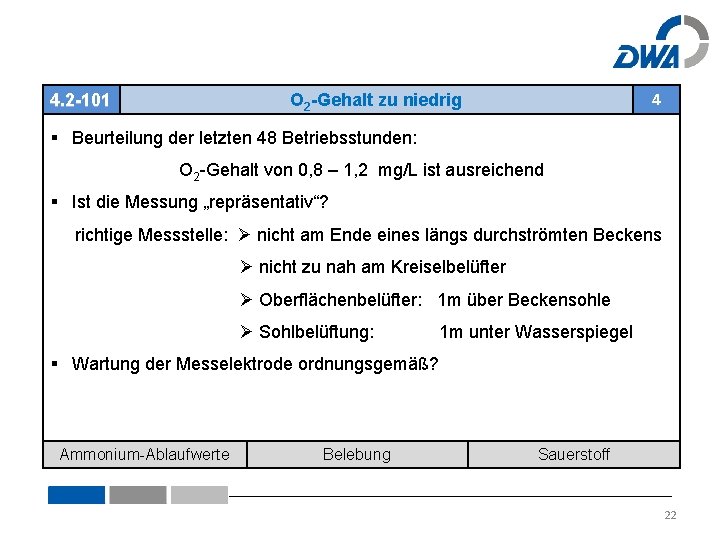 4. 2 -101 4 O 2 -Gehalt zu niedrig § Beurteilung der letzten 48