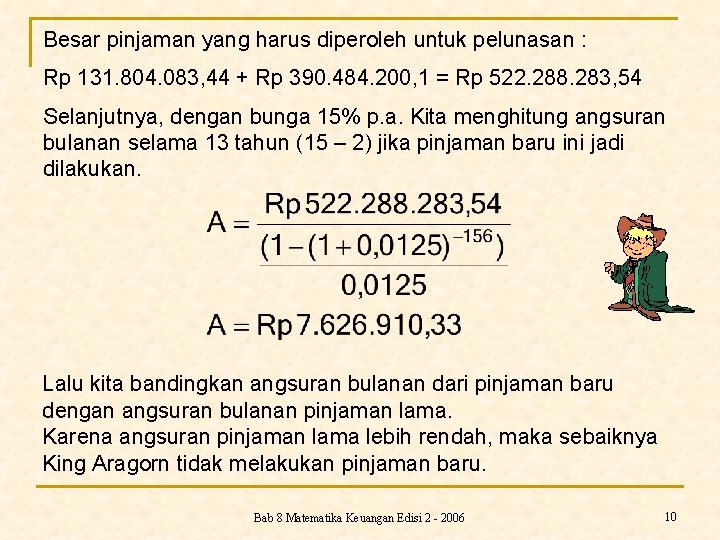 Besar pinjaman yang harus diperoleh untuk pelunasan : Rp 131. 804. 083, 44 +