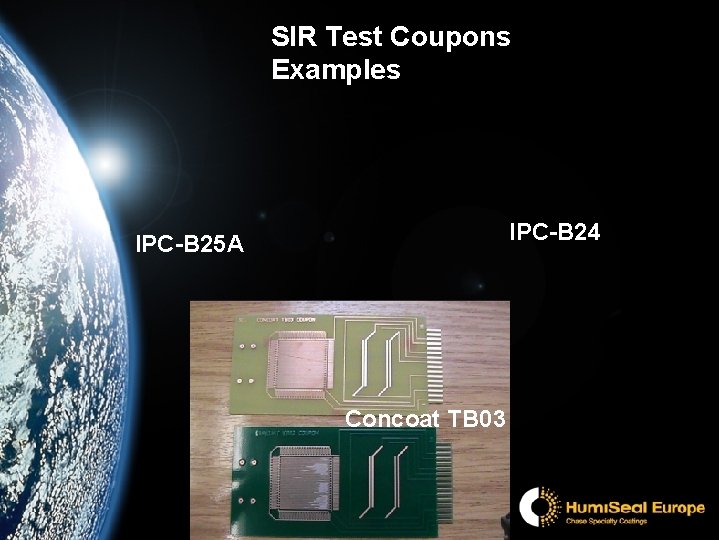 SIR Test Coupons Examples IPC-B 24 IPC-B 25 A Concoat TB 03 