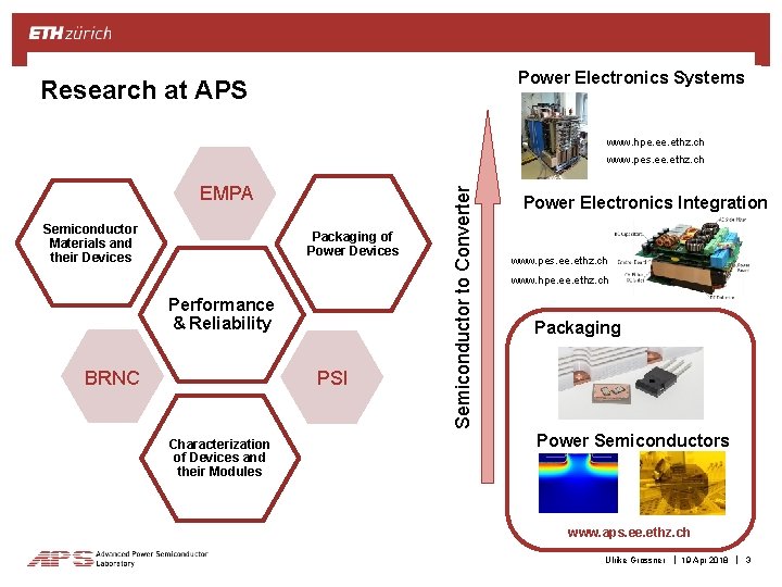 Power Electronics Systems Research at APS www. hpe. ethz. ch EMPA Semiconductor Materials and