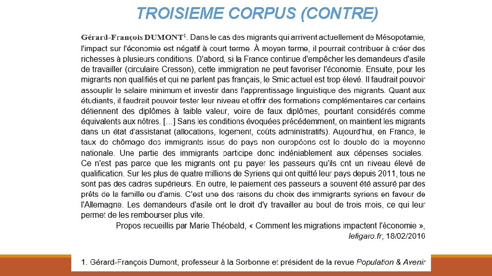 TROISIEME CORPUS (CONTRE) 