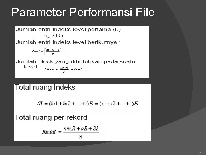 Parameter Performansi File 13 