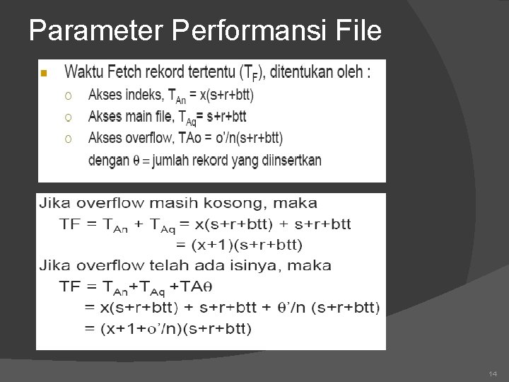 Parameter Performansi File 14 