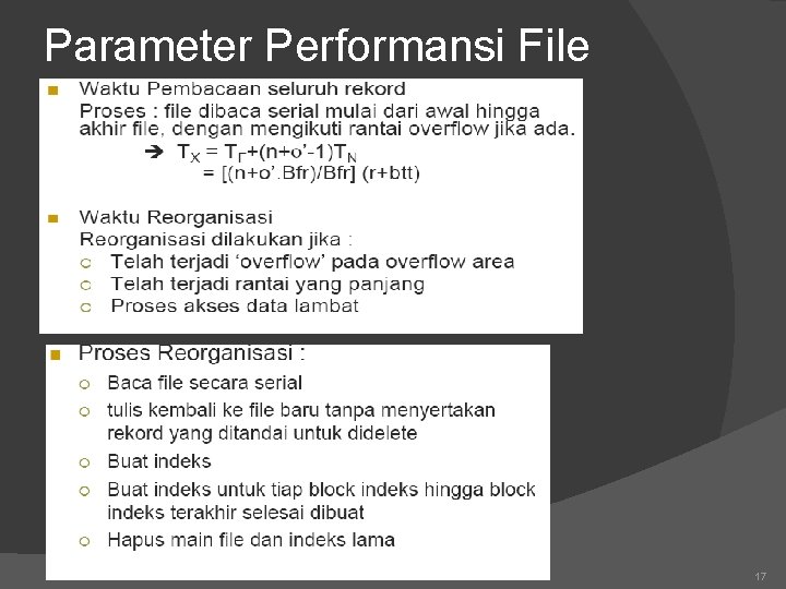 Parameter Performansi File 17 