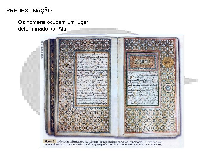 PREDESTINAÇÃO Os homens ocupam um lugar determinado por Alá. 