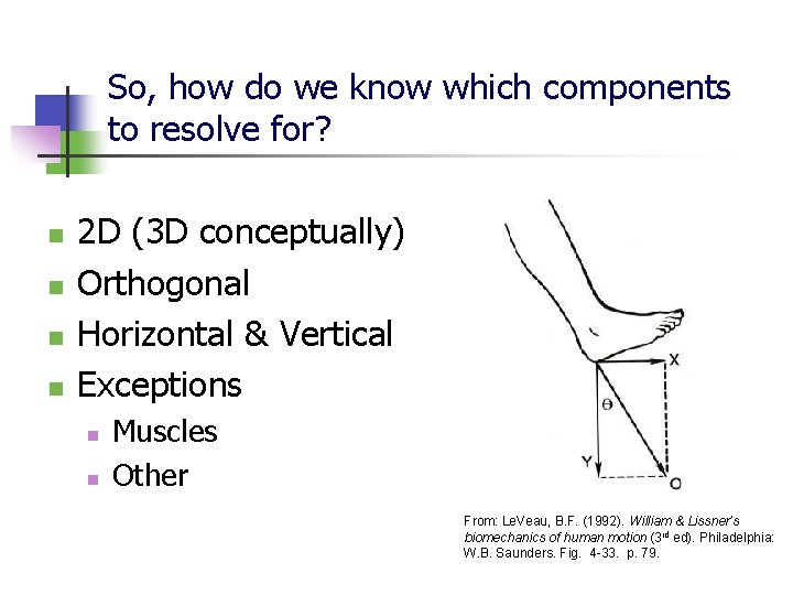 So, how do we know which components to resolve for? n n 2 D