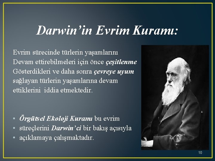 Darwin’in Evrim Kuramı: Evrim sürecinde türlerin yaşamlarını Devam ettirebilmeleri için önce çeşitlenme Gösterdikleri ve