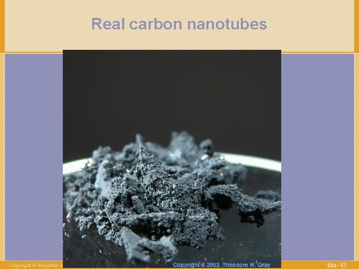 Real carbon nanotubes Copyright © Houghton Mifflin Company. All rights reserved. 16 a– 13