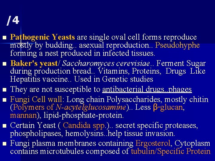 /4 n n n Pathogenic Yeasts are single oval cell forms reproduce mostly by