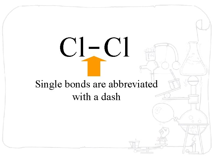 Cl Cl Single bonds are abbreviated with a dash 
