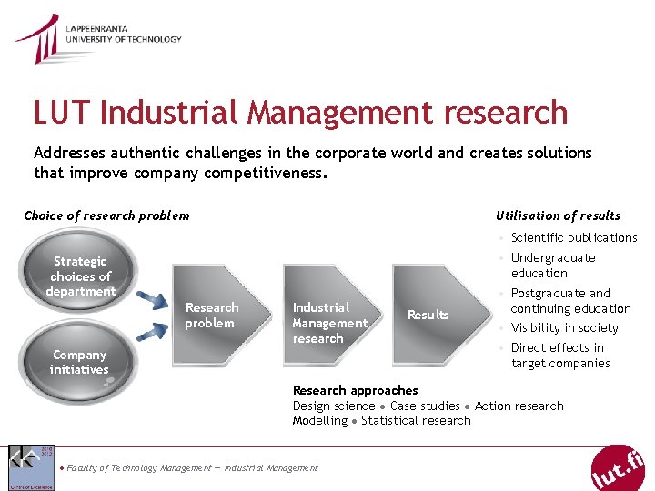 LUT Industrial Management research Addresses authentic challenges in the corporate world and creates solutions