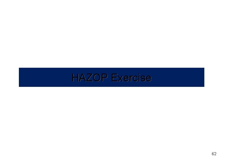 HAZOP Exercise 62 