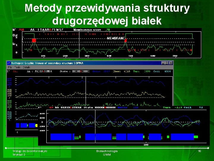 Metody przewidywania struktury drugorzędowej białek GOR-I Wstęp do bioinformatyki Wykład 3 Biotechnologia UWM 16