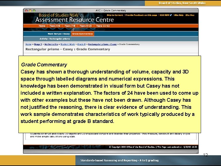 Grade Commentary Casey has shown a thorough understanding of volume, capacity and 3 D
