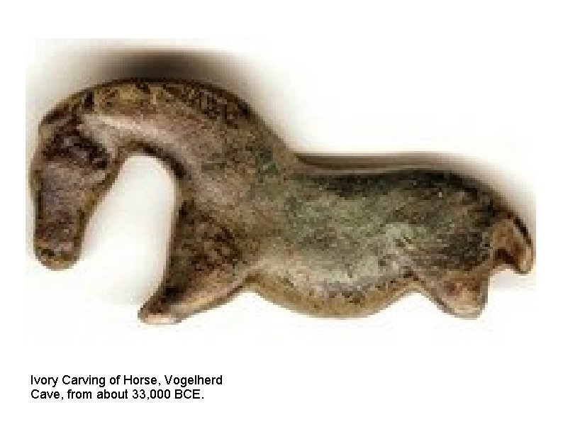 Ivory Carving of Horse, Vogelherd Cave, from about 33, 000 BCE. 