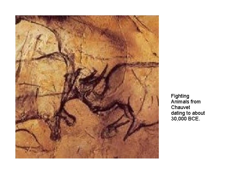 Fighting Animals from Chauvet dating to about 30, 000 BCE. 