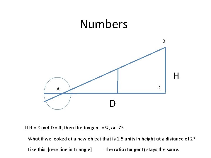 Numbers B H C A D If H = 3 and D = 4,