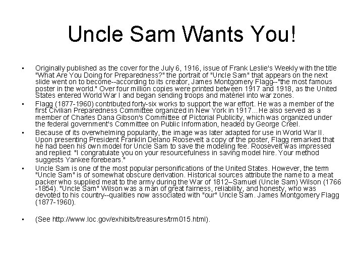 Uncle Sam Wants You! • • • Originally published as the cover for the