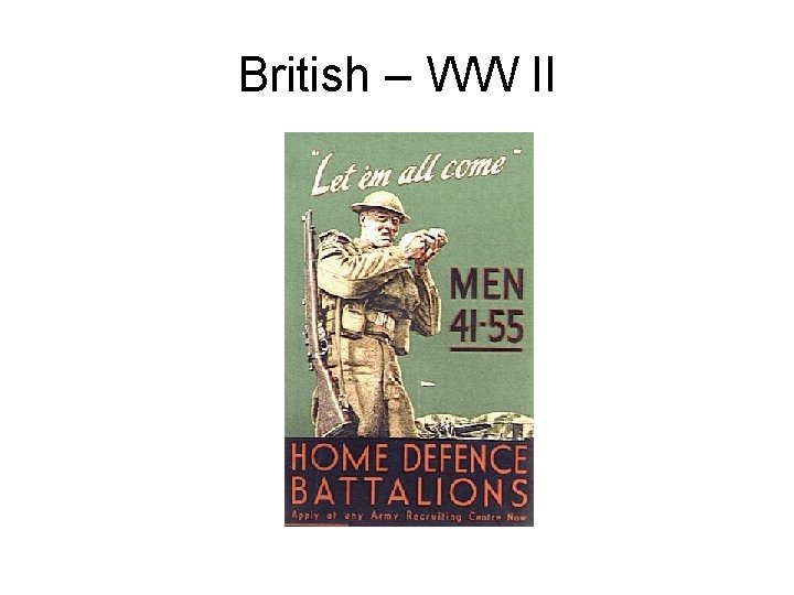 British – WW II 