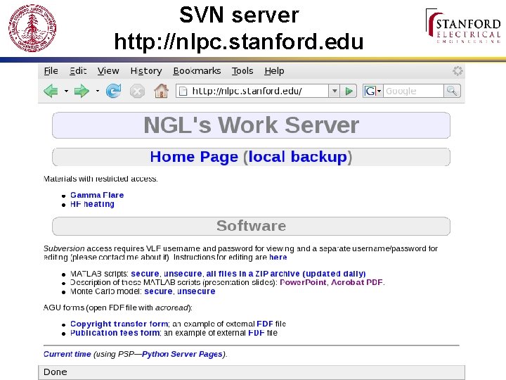 SVN server http: //nlpc. stanford. edu 