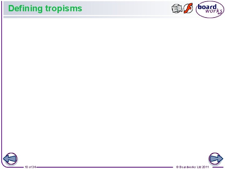 Defining tropisms 10 of 34 © Boardworks Ltd 2011 
