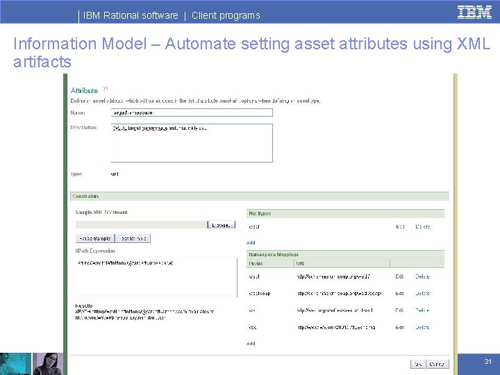 IBM Rational software | Client programs Information Model – Automate setting asset attributes using