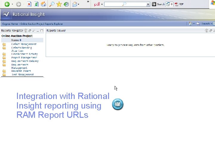 IBM Rational software | Client programs Integration with Rational Insight reporting using RAM Report
