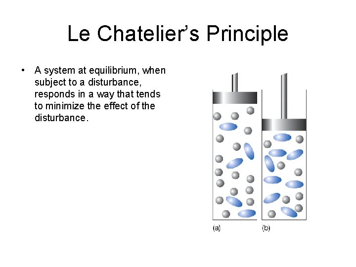 Le Chatelier’s Principle • A system at equilibrium, when subject to a disturbance, responds Le Chatelier’s Principle • A system at equilibrium, when subject to a disturbance, responds