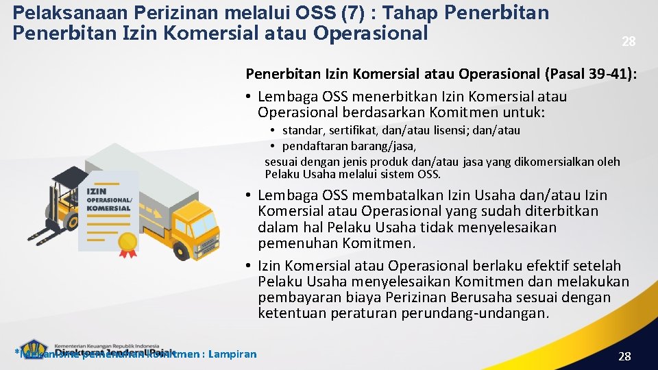 Pelaksanaan Perizinan melalui OSS (7) : Tahap Penerbitan Izin Komersial atau Operasional 28 Penerbitan