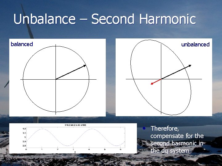 Unbalance – Second Harmonic balanced unbalanced • Therefore, compensate for the second harmonic in