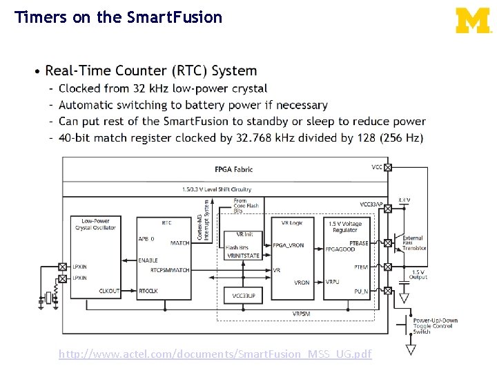 Timers on the Smart. Fusion http: //www. actel. com/documents/Smart. Fusion_MSS_UG. pdf 