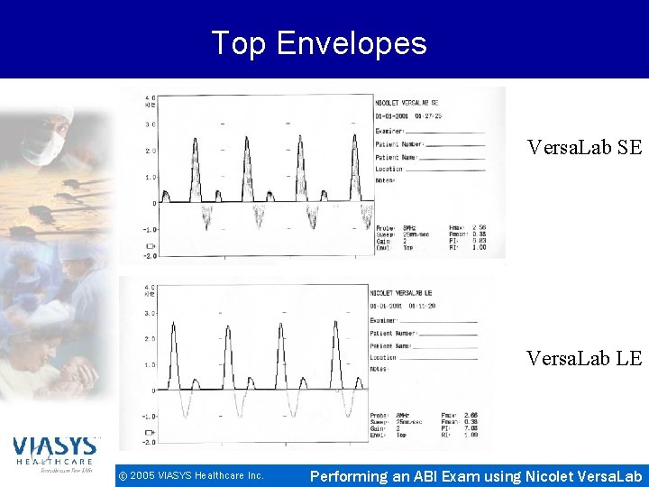 Top Envelopes Versa. Lab SE Versa. Lab LE © 2005 VIASYS Healthcare Inc. Performing