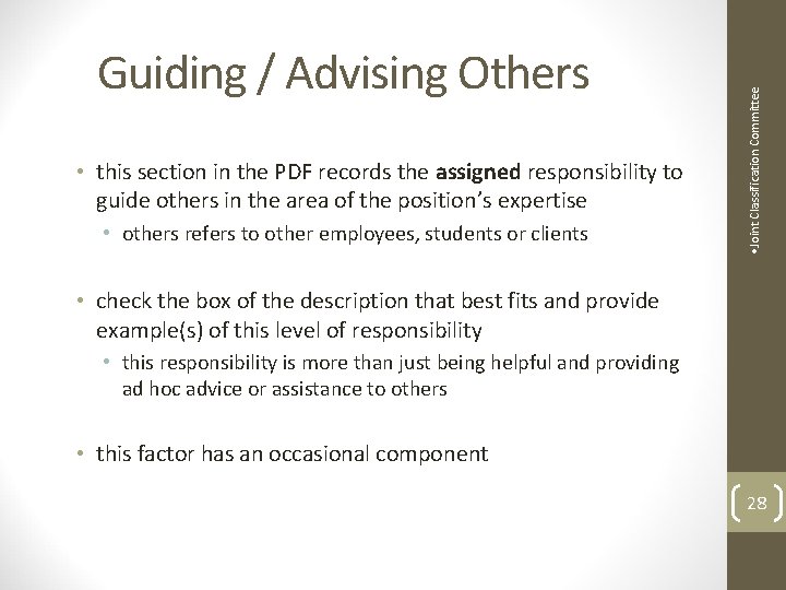  • this section in the PDF records the assigned responsibility to guide others