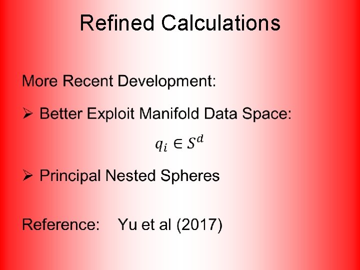 Refined Calculations • 