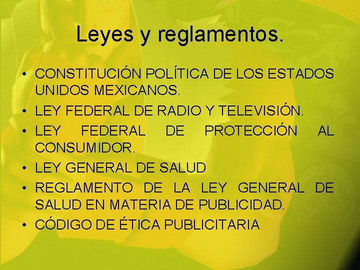 Leyes y reglamentos. • CONSTITUCIÓN POLÍTICA DE LOS ESTADOS UNIDOS MEXICANOS. • LEY FEDERAL
