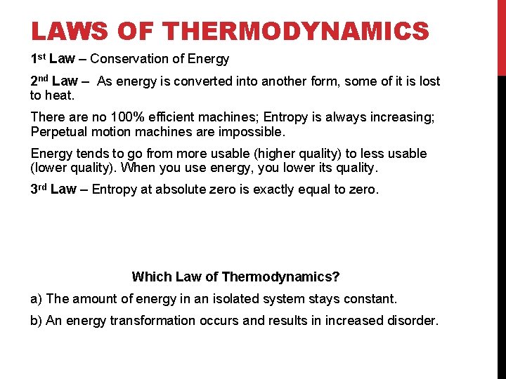 Laws Of Thermodynamics 1 St Law Conservation Of