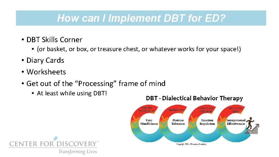 How can I Implement DBT for ED? • DBT Skills Corner • (or basket,