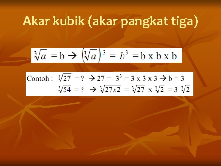 Akar kubik (akar pangkat tiga) 