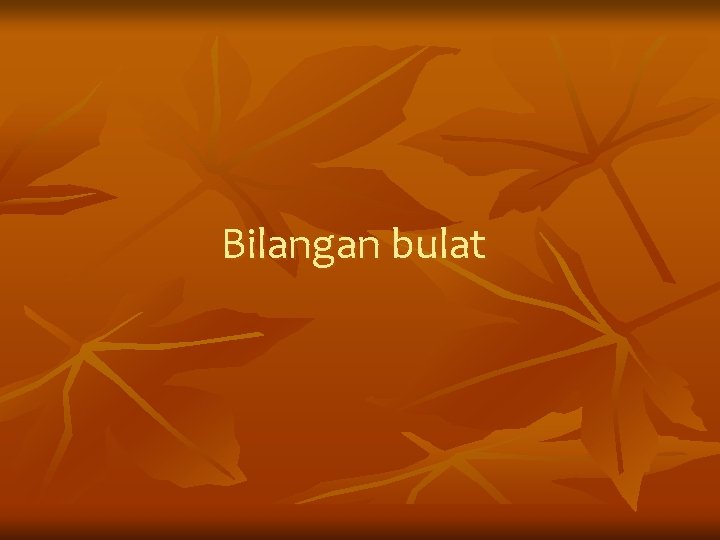 Bilangan bulat 